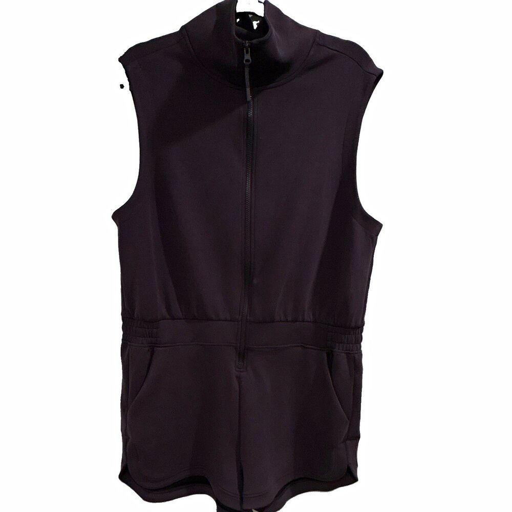 Avia Women's Scubaknit Sleeveless Athleisure Romper Jumpsuit